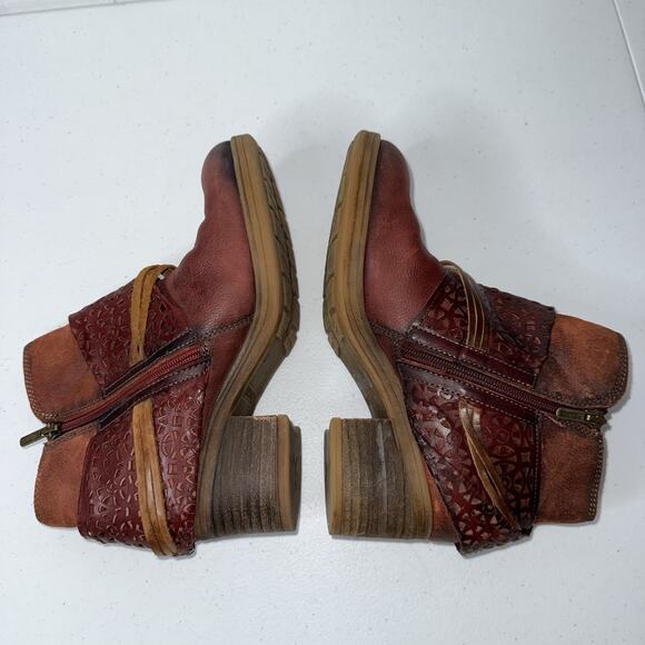 Pikolinos Women’s Lyon Ankle Boot Burgundy Red Leather Size 37 - Picture 4 of 9